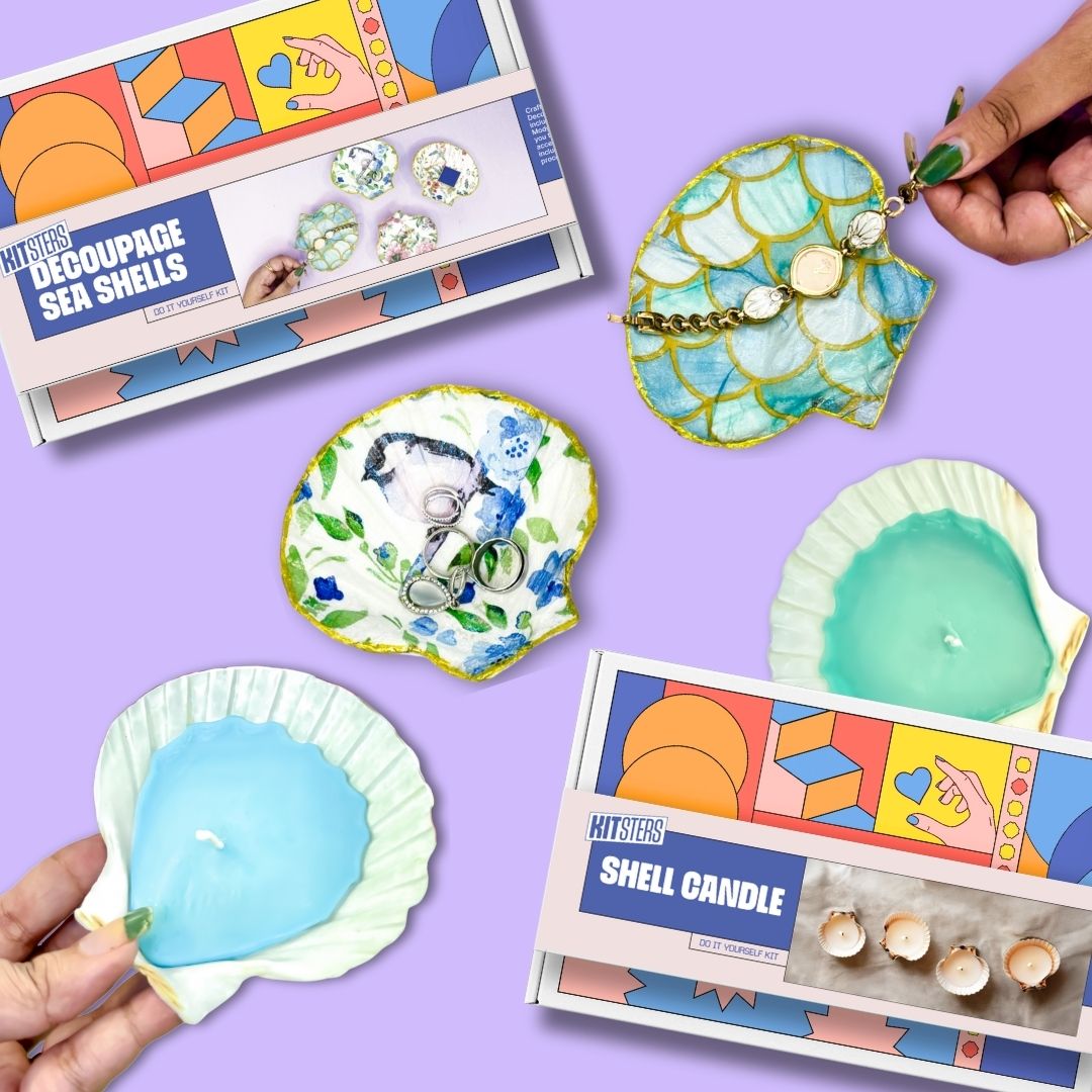 Buy COMBO : DIY Shell Candle Kit & DIY Decoupage Shells Kit in India at ...