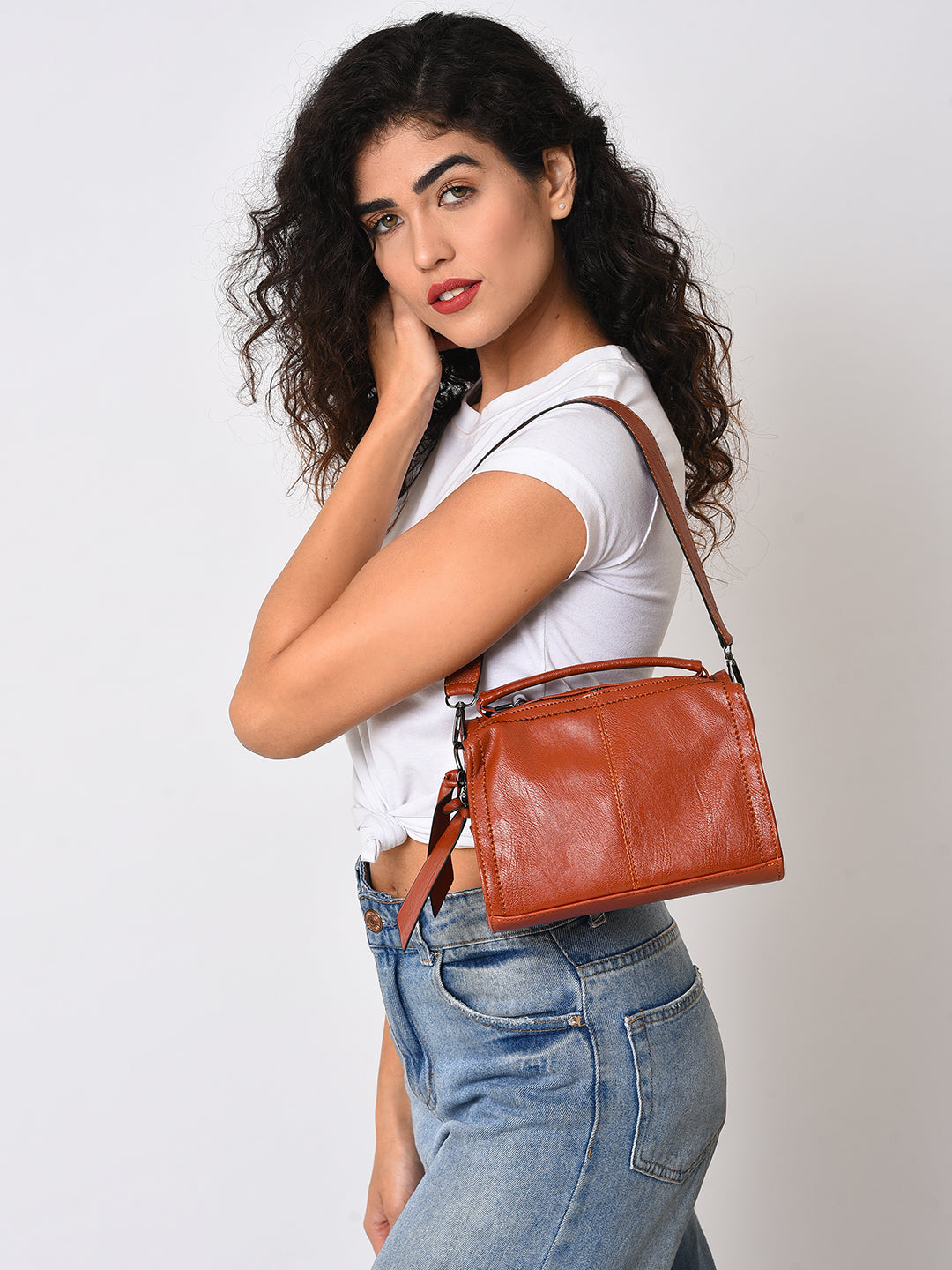 Elegance Ensemble Brown Hand Bag - Shop authentic Indian Women's Fashion by Haute Sauce