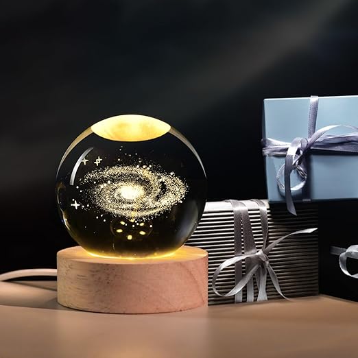 Buy Buy TecSox 3D Galaxy Crystal Ball with LED Stand in India at