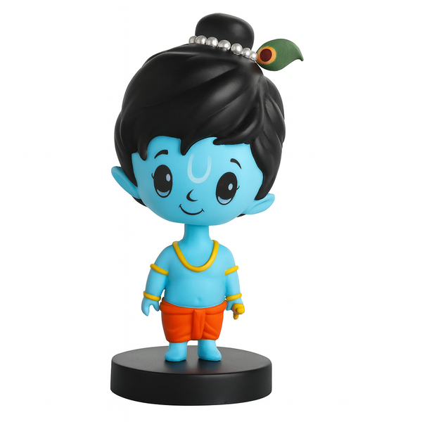Lord krishna Bobble Head Idol for Car Dashboard, Home Decor | Spiritual God Statue for Kids | Cute Bobblehead Toy Gift | Murti Figurine