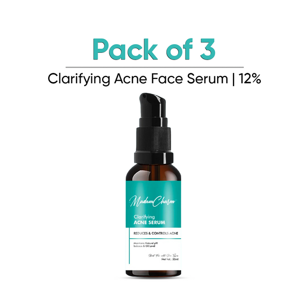 (Pack of 3) Clarifying Acne Face Serum | 12% Niacinamide Serum for Acne | Pigmentation & Oily Skin | 30 ML