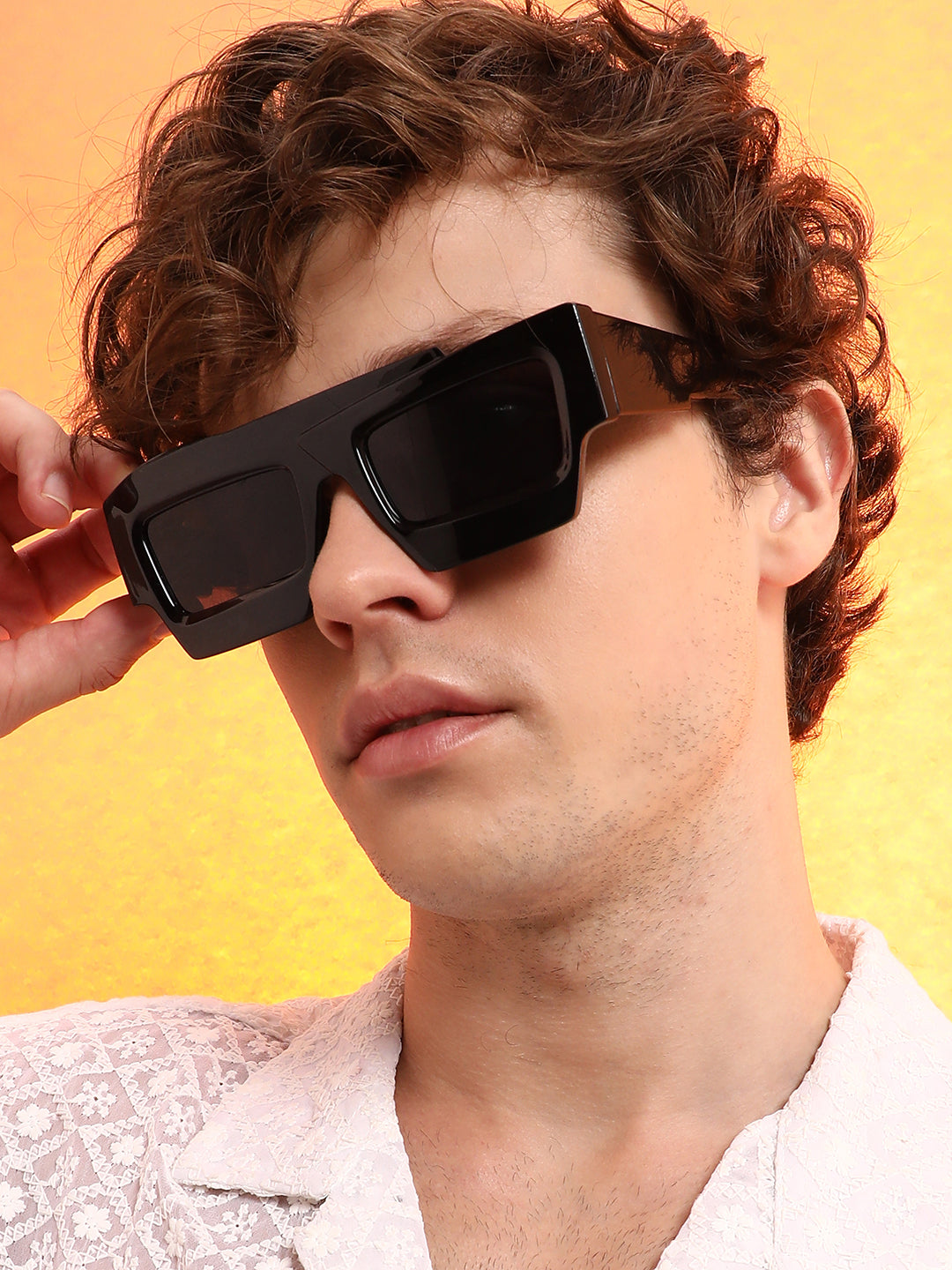 Buy Men's The Zig-Zag Wayfarer Sunglasses - Onyx Black in India at