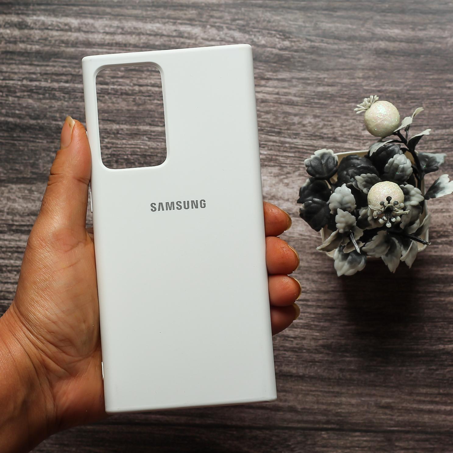 White Original Silicone Case For Samsung Note 20 Ultra