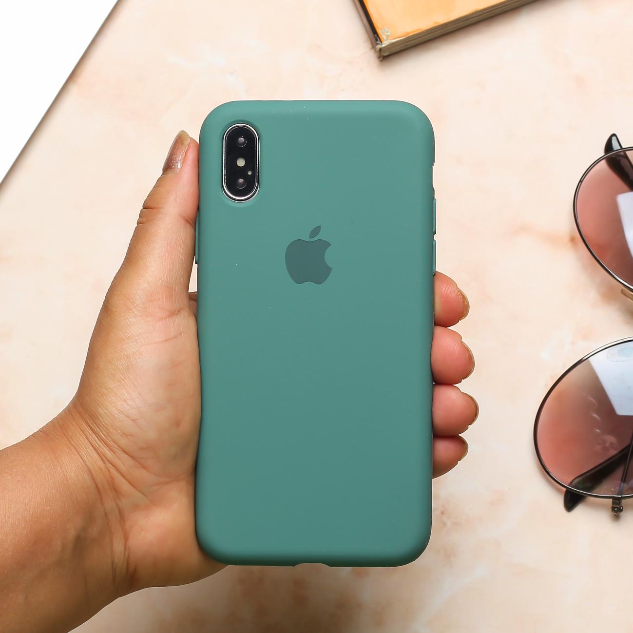 Buy Green Original Silicone Case For Apple Iphone Xs Max in India
