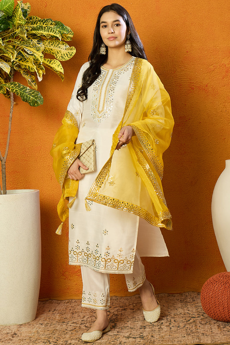 Buy White Silk Blend Solid Embroidered Straight Suit Set PKSKD2471 In buy-white-silk-blend-solid-embroidered-straight-suit-set-pkskd2471-in