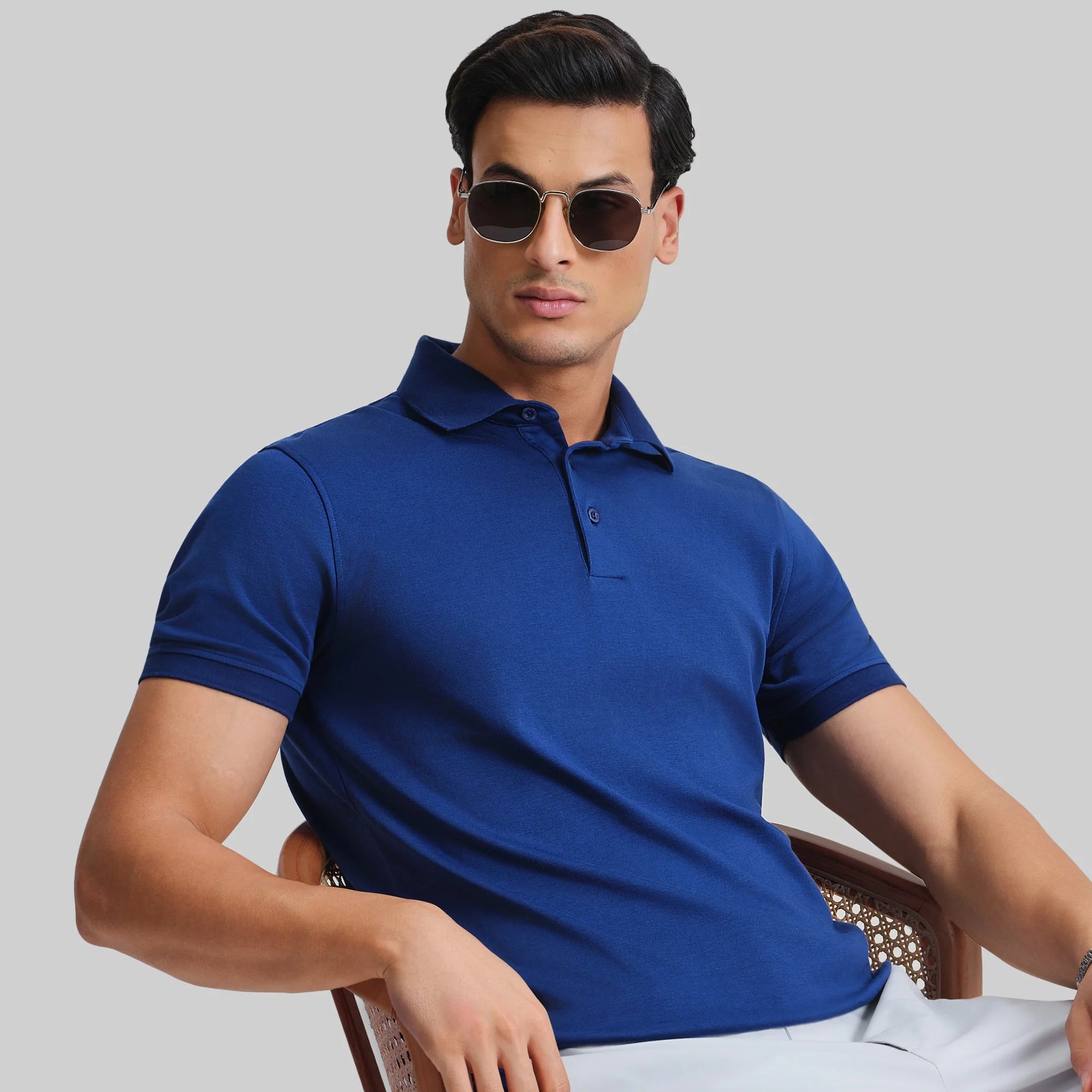 Buy Supima Cotton Slim Fit Polo - Midnight Blue in India at Best