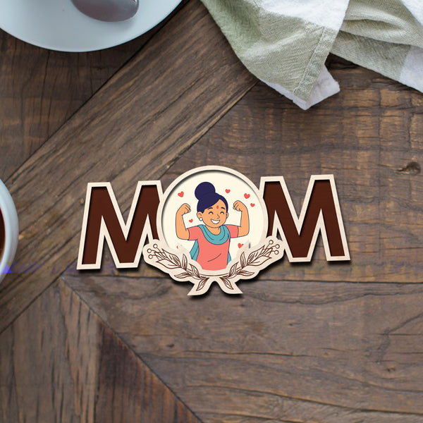 Mom Wooden Fridge Magnet