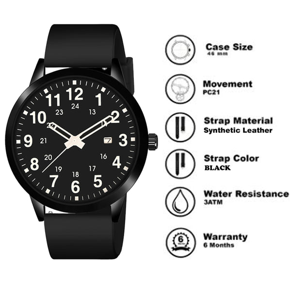 Analog Watch for Men - Black