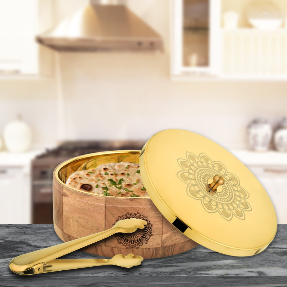 Buy KANAK Wooden Roti Box with Serving Tong in India at Best Price ...