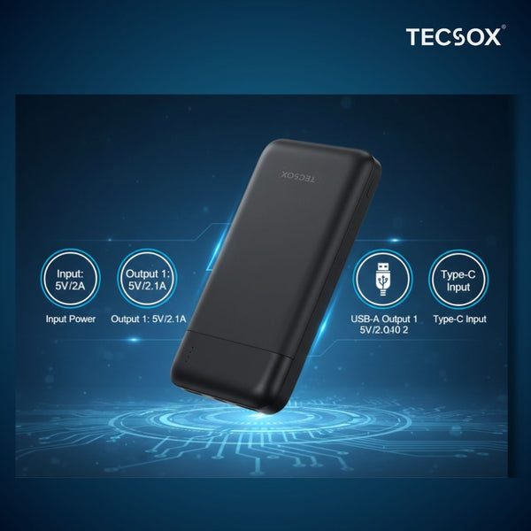 TecSox 10000 mAh Power Bank | 25W