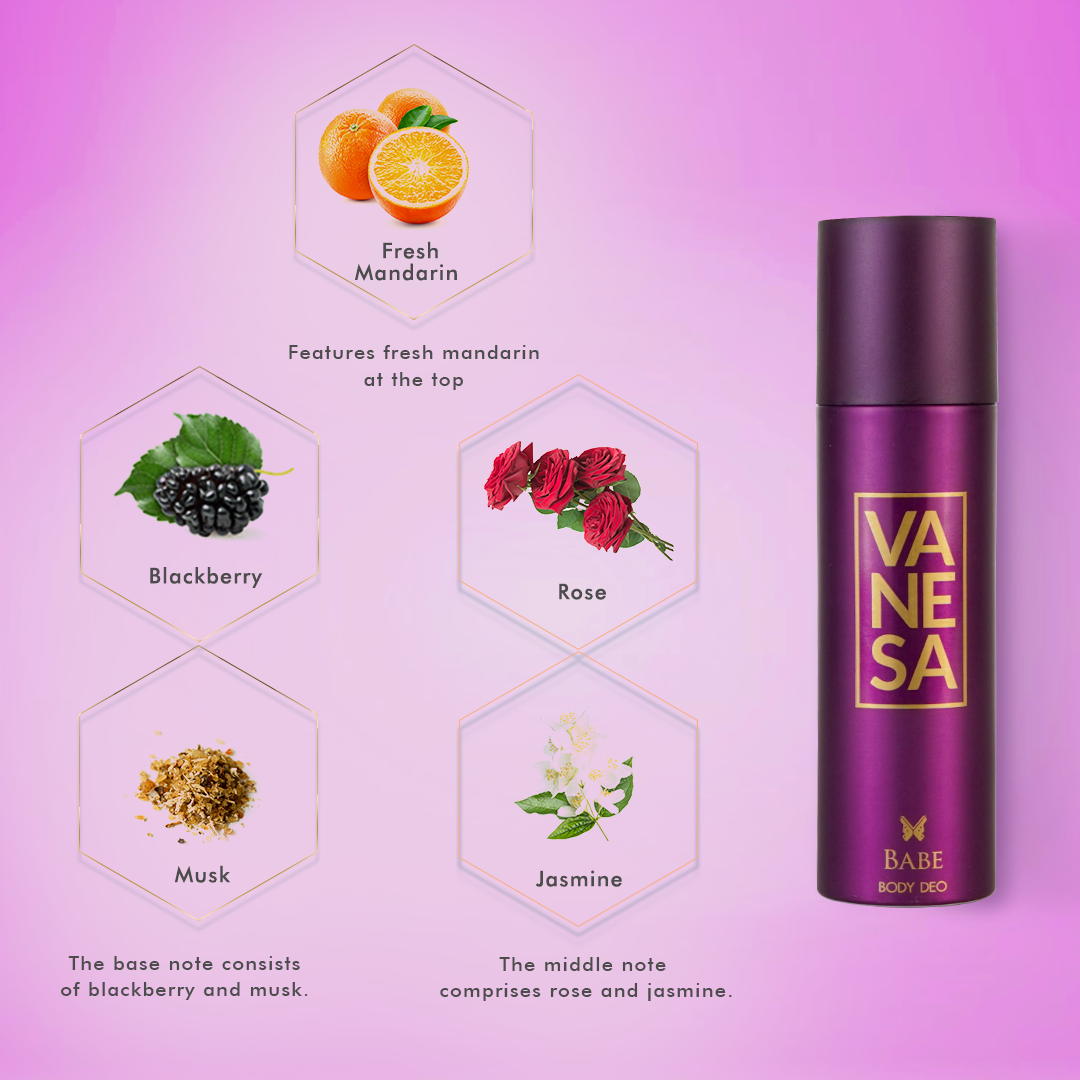 Vanesa Babe Body Deodorant |  Long Lasting Freshness | Skin Friendly | - Shop authentic Indian Beauty by Vanesa Beauty