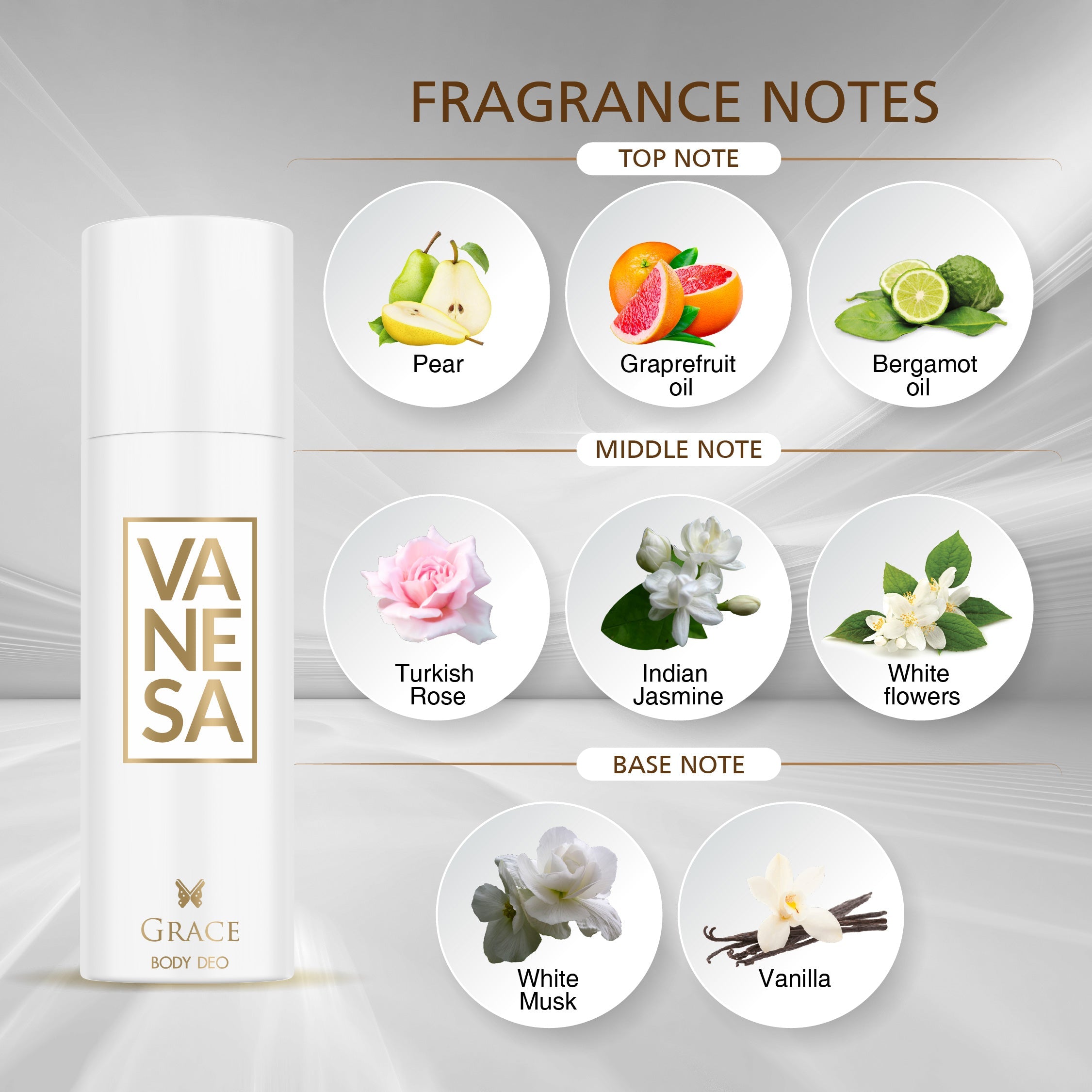 Vanesa Grace Body Deodorant |  Long Lasting Freshness | Skin Friendly  - Shop authentic Indian Beauty by Vanesa Beauty