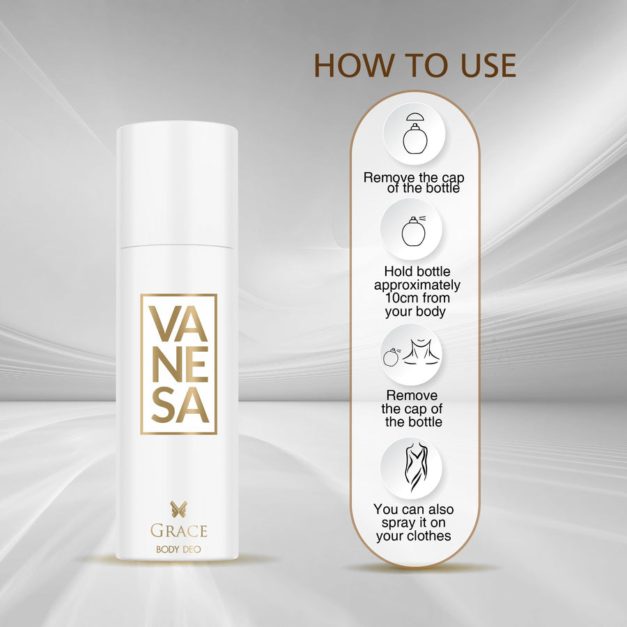 Vanesa Grace Body Deodorant |  Long Lasting Freshness | Skin Friendly  - Shop authentic Indian Beauty by Vanesa Beauty
