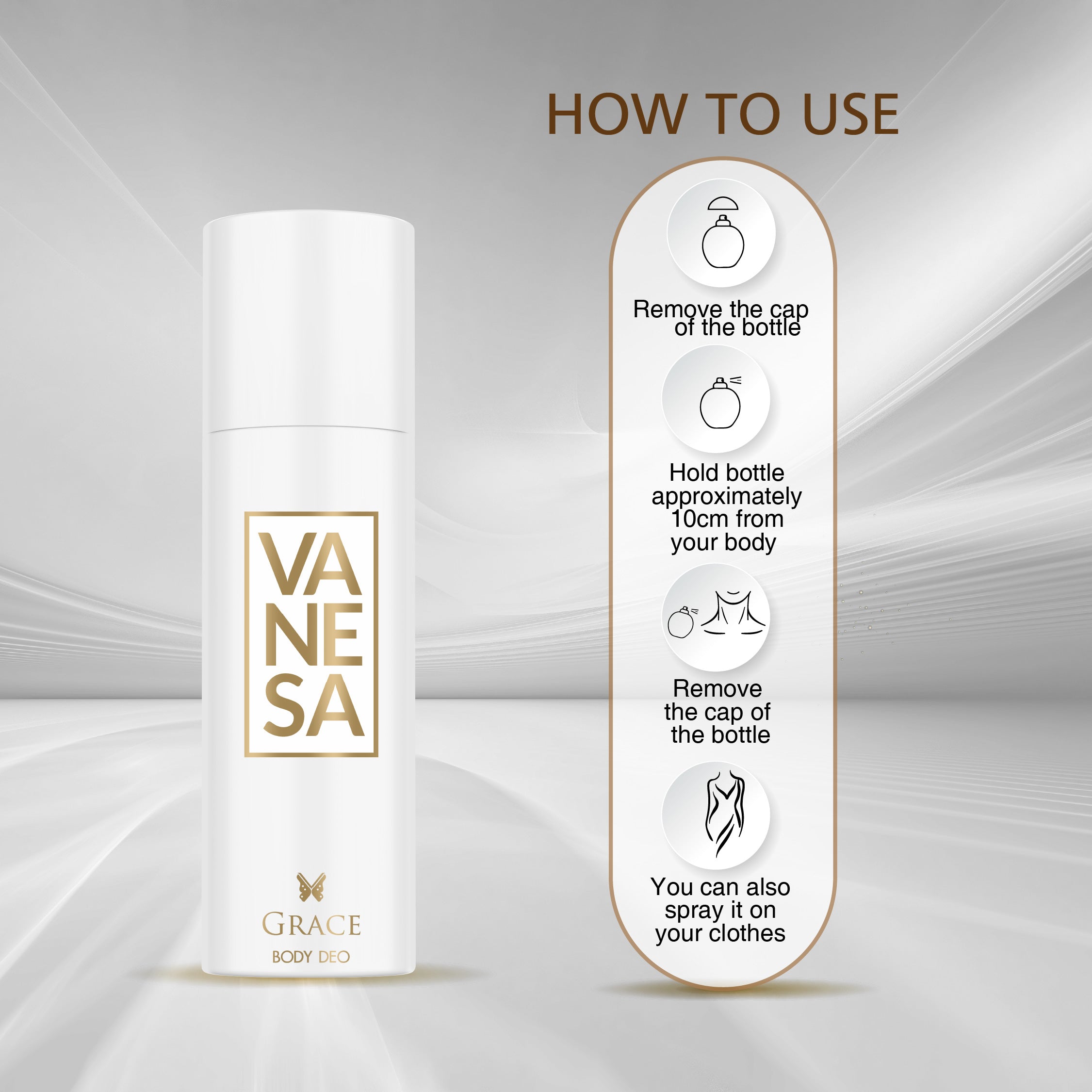 Vanesa Grace Body Deodorant |  Long Lasting Freshness | Skin Friendly  - Shop authentic Indian Beauty by Vanesa Beauty