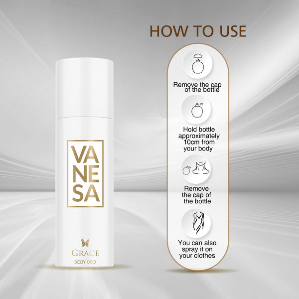 Vanesa Grace Body Deodorant |  Long Lasting Freshness | Skin Friendly  - Shop authentic Indian Beauty by Vanesa Beauty