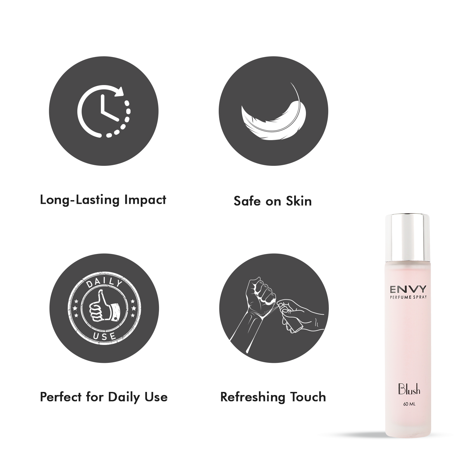 Envy Perfume Natural Spray Blush pack of 3 60ml*3 - Shop authentic Indian Beauty by Envy Fragrances