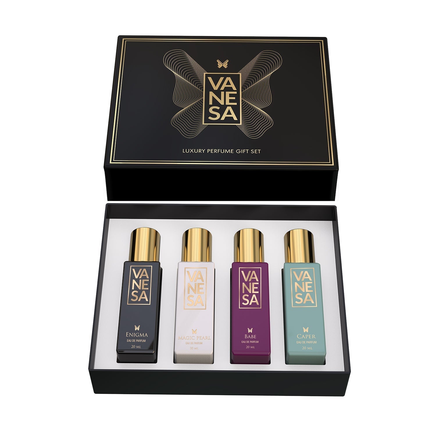 Vanesa Luxury Perfume Gift Set, Enigma, Magic pearl, Babe, Caper|For W - Shop authentic Indian Beauty by Vanesa Beauty