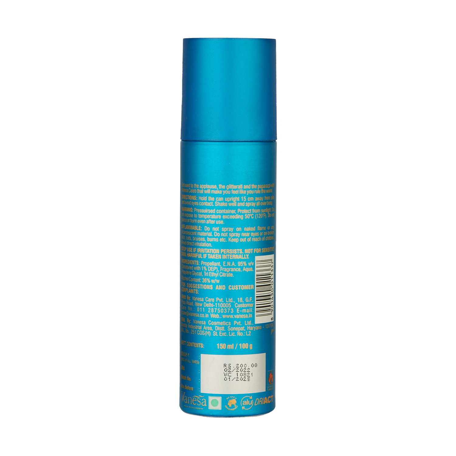 Vanesa Celeb Body Deodorant |  Long Lasting Freshness | Skin Friendly  - Shop authentic Indian Beauty by Vanesa Beauty