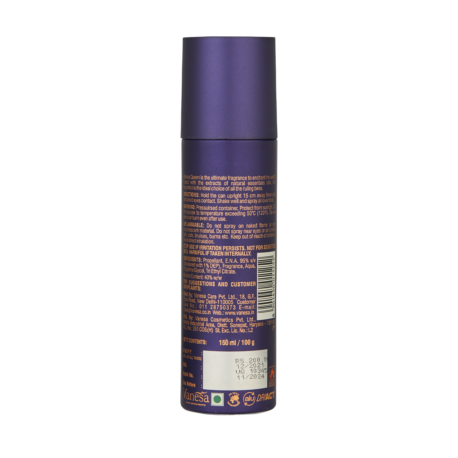 Vanesa Queen Body Deodorant |  Long Lasting Freshness | Skin Friendly  - Shop authentic Indian Beauty by Vanesa Beauty