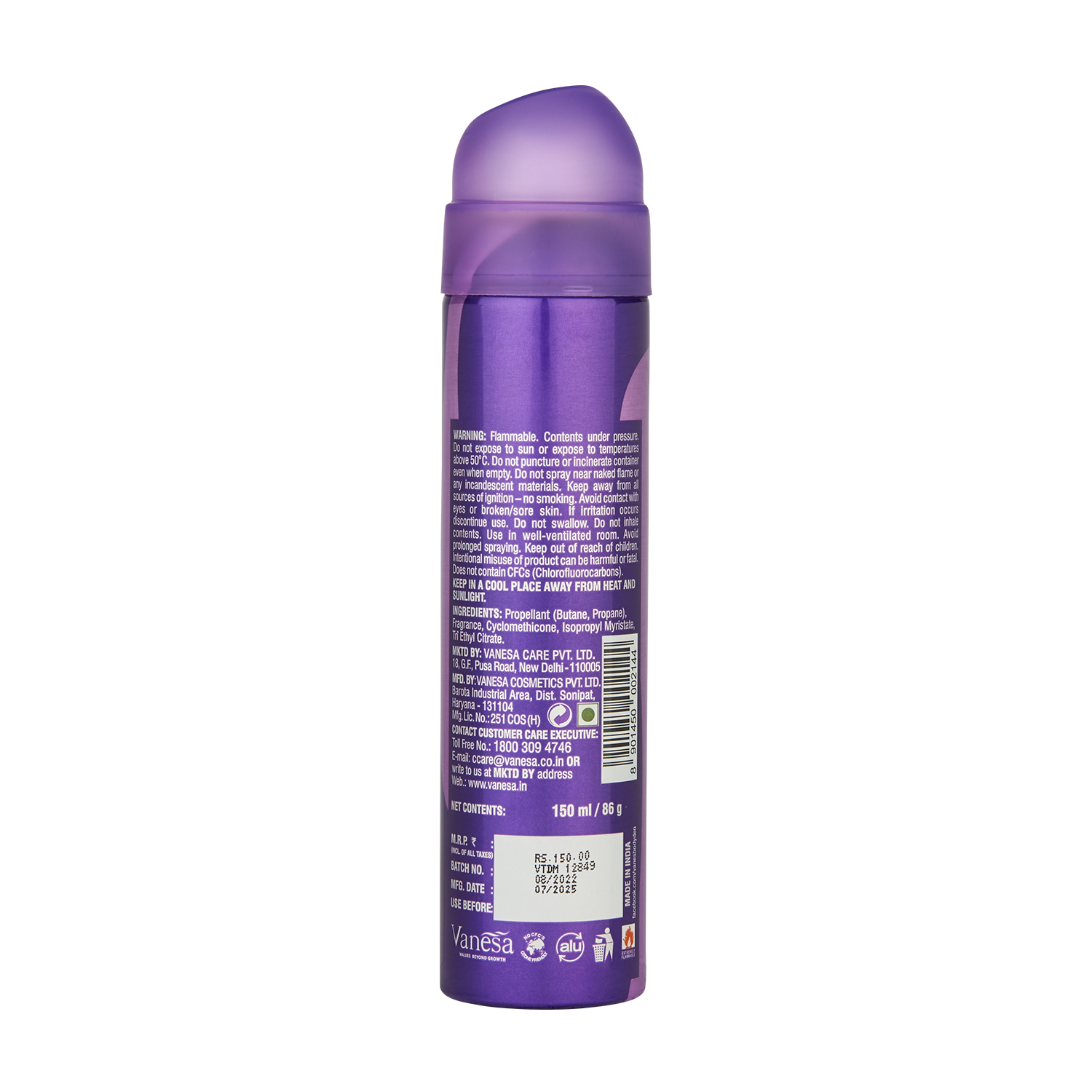 Vanesa Touche, Whisper & Tingle  Deo Mist, 0% Alcohol | Skin Friendly  - Shop authentic Indian Beauty by Vanesa Beauty