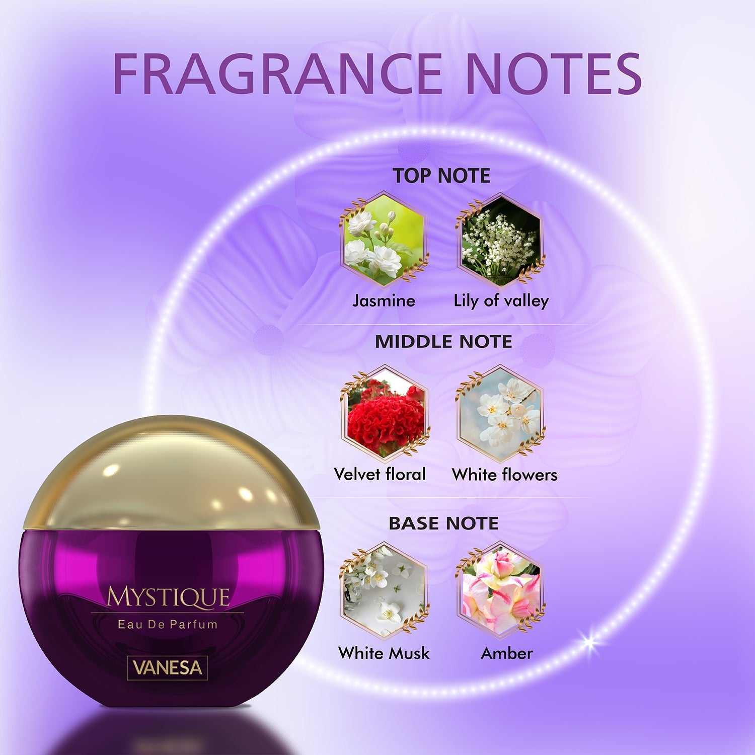 Vanesa Mystique Eau De Parfum | Long Lasting Fragrance Perfume | Skin  - Shop authentic Indian Beauty by Vanesa Beauty