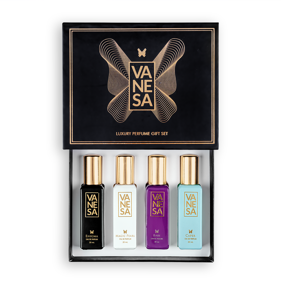 Vanesa Luxury Perfume Gift Set, Enigma, Magic pearl, Babe, Caper|For W - Shop authentic Indian Beauty by Vanesa Beauty