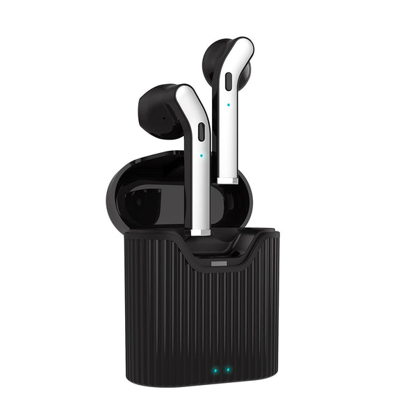 pTron Basspods 481 True Wireless Bluetooth v5.0 Headphones, Hi-Fi Stereo Sound, Fast Pairing, Passive Noise Cancelling TWS Earbuds, Voice Assistance, 12Hrs Playtime with Case & HD Mic (Black & Silver)