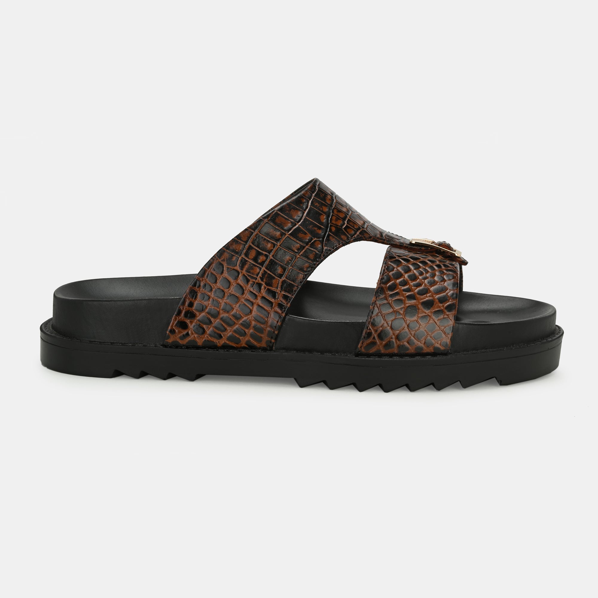Brown Arba Slippers By Lafattio