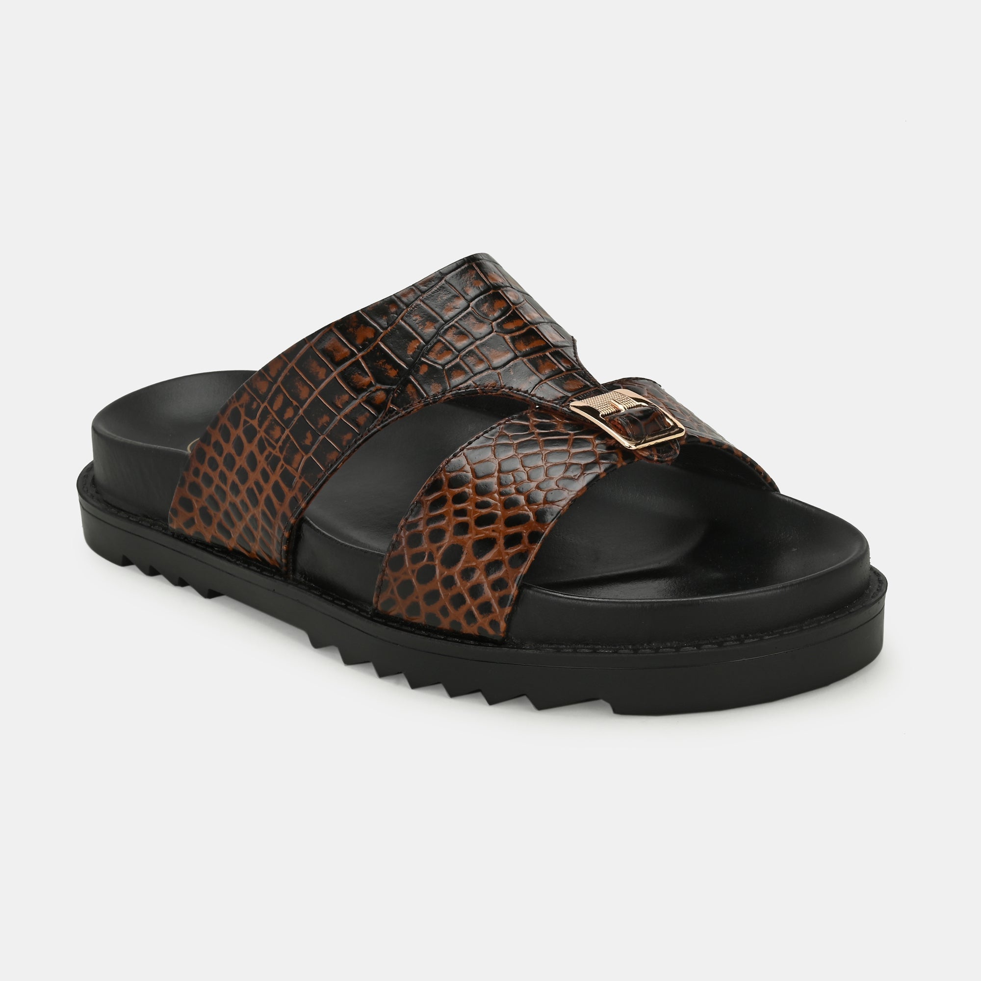 Brown Arba Slippers By Lafattio