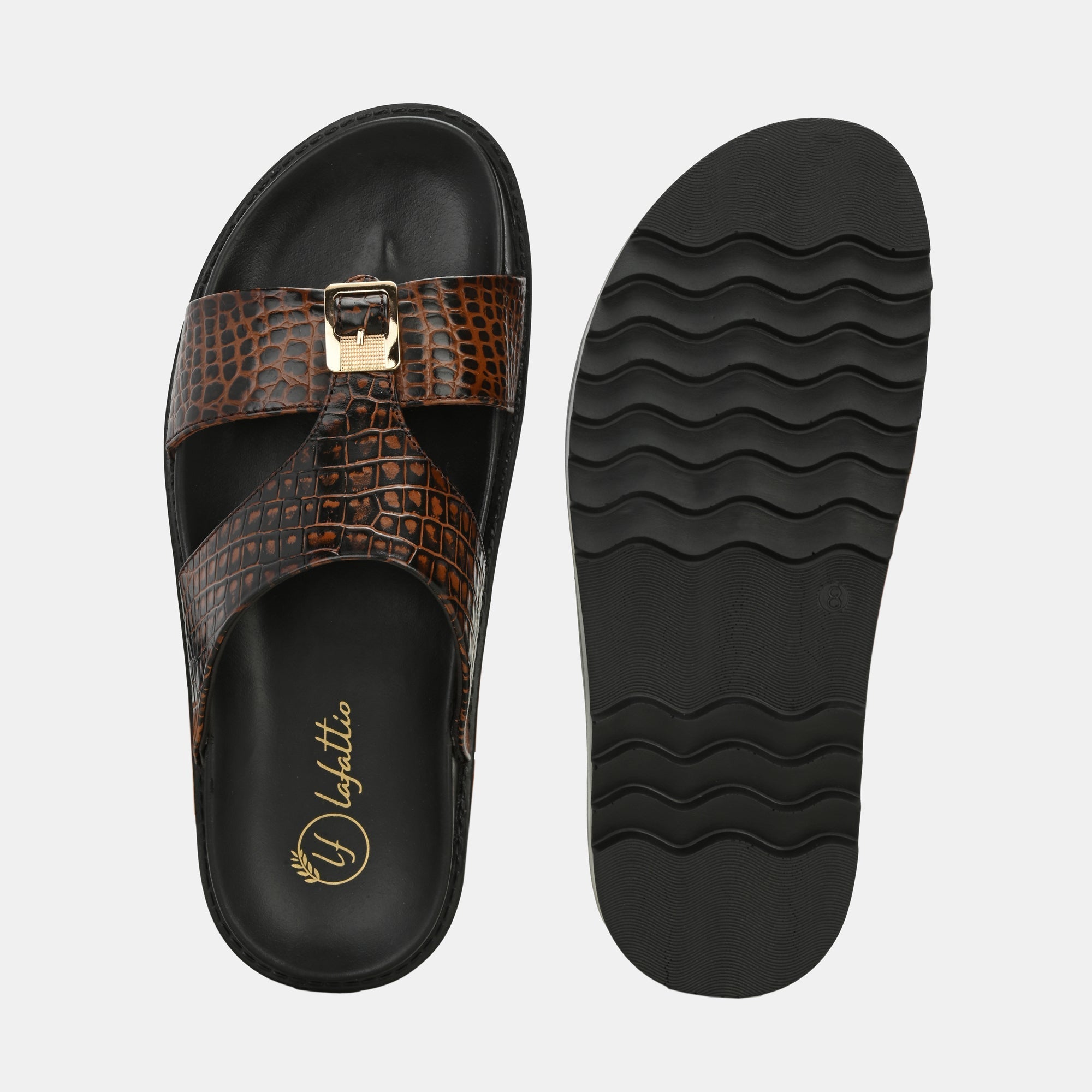 Brown Arba Slippers By Lafattio