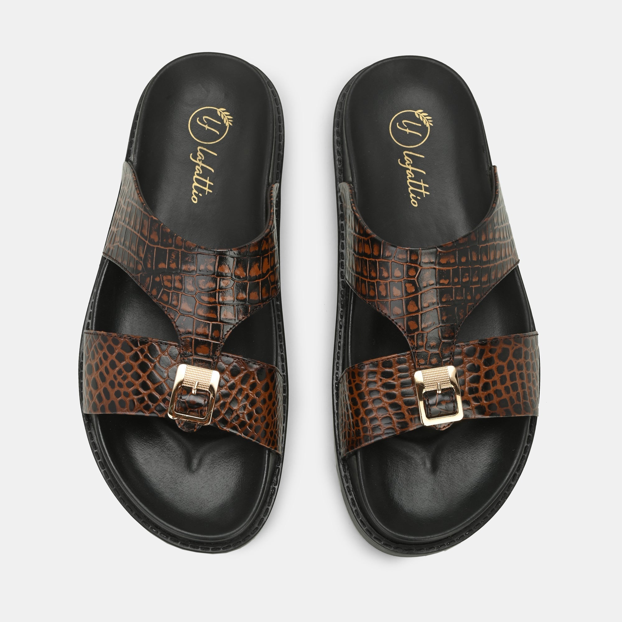 Brown Arba Slippers By Lafattio