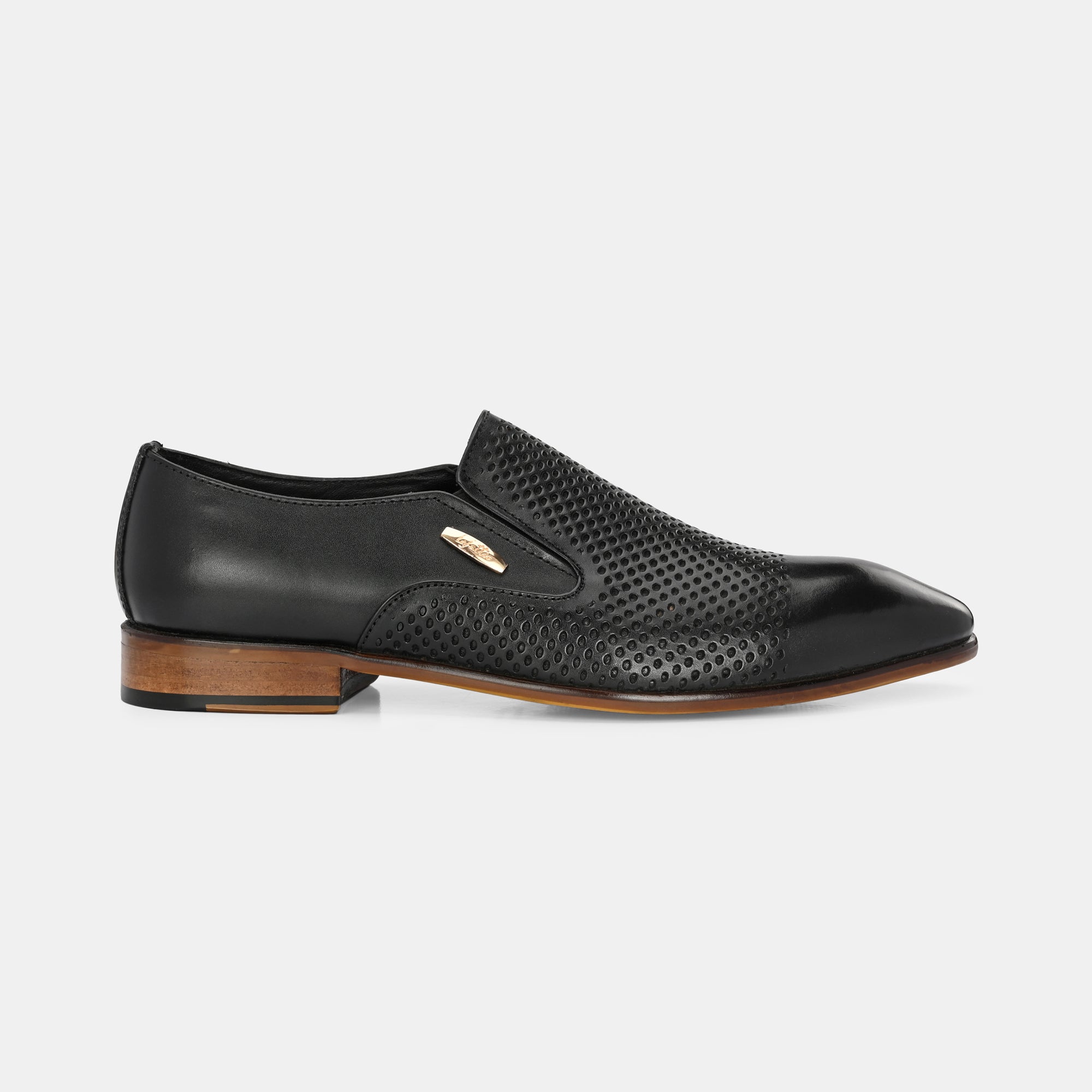 Black Perforated Moccasins By Lafattio