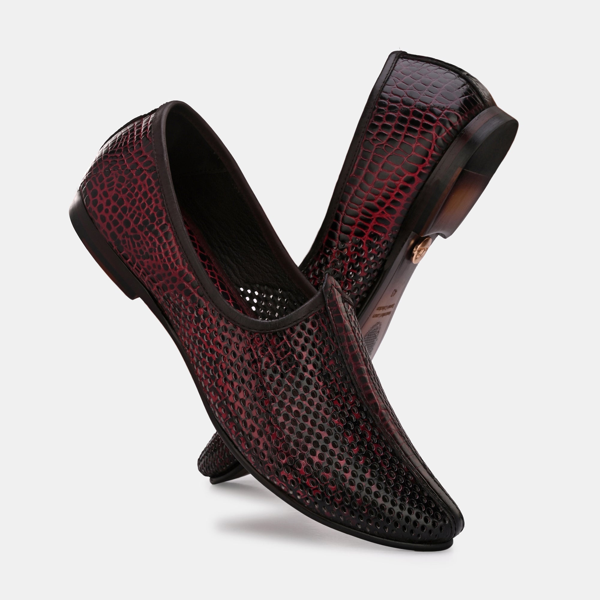 Textured Cherry Malaga Jooti By Lafattio