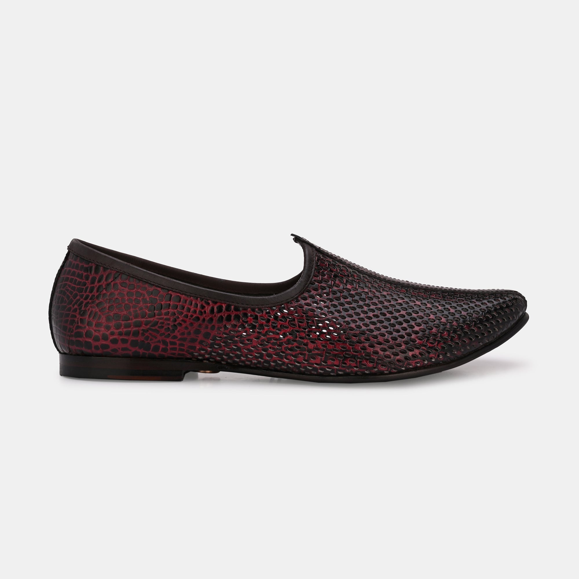 Textured Cherry Malaga Jooti By Lafattio