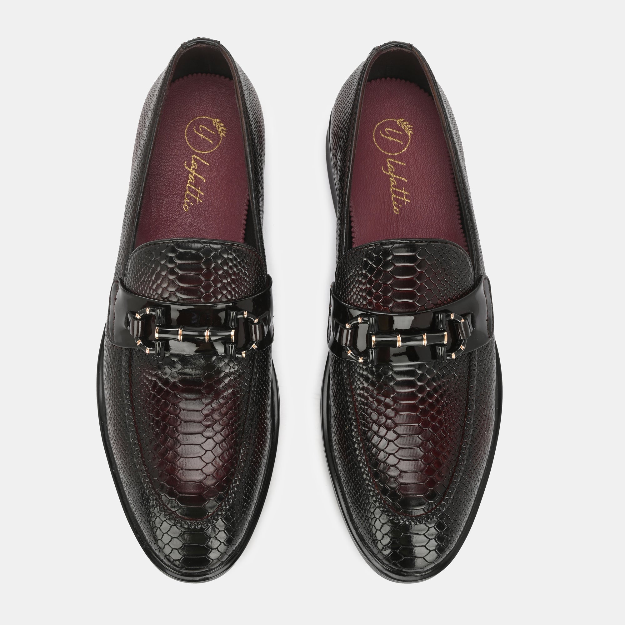 Cherry Textured Buckled Loafers By Lafattio