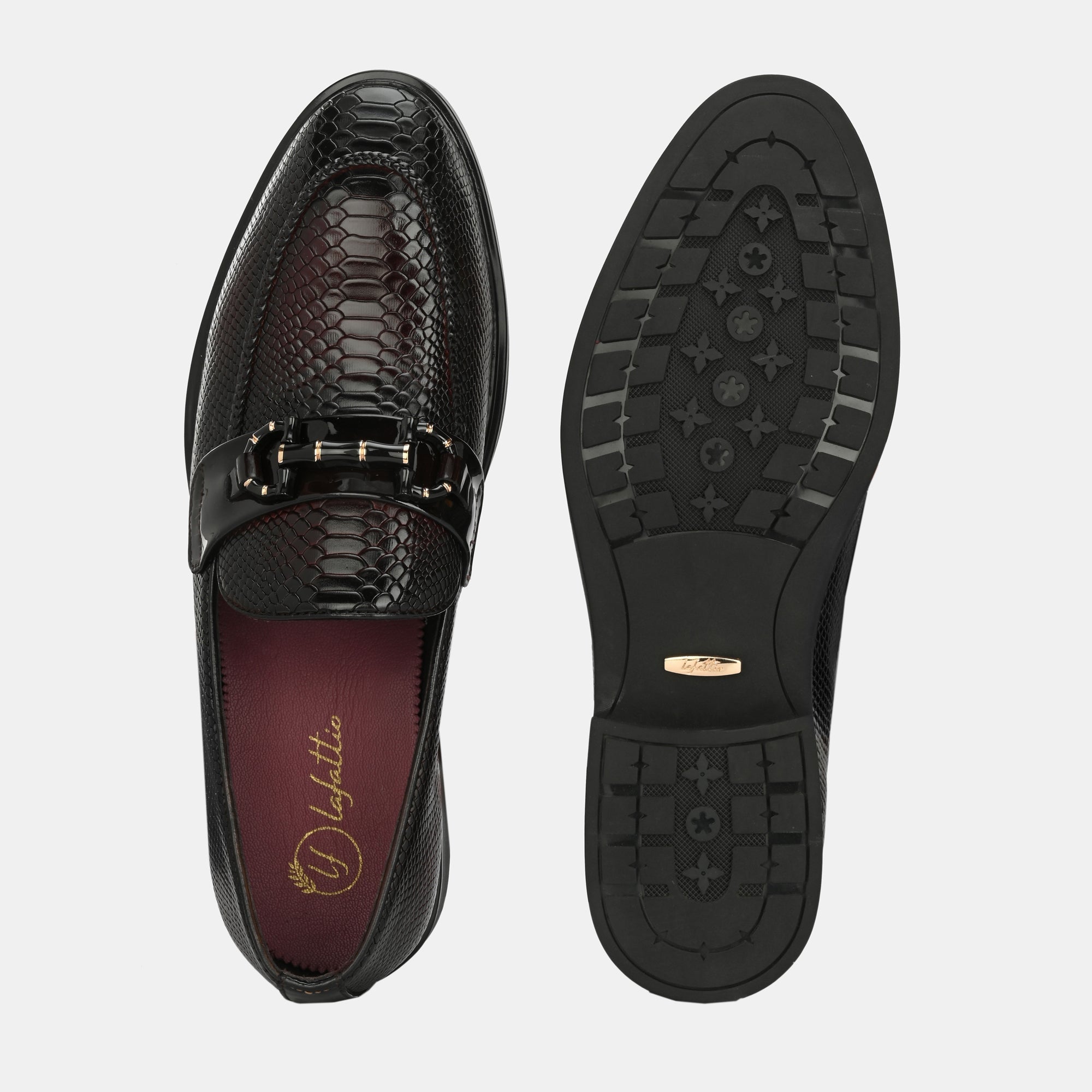 Cherry Textured Buckled Loafers By Lafattio