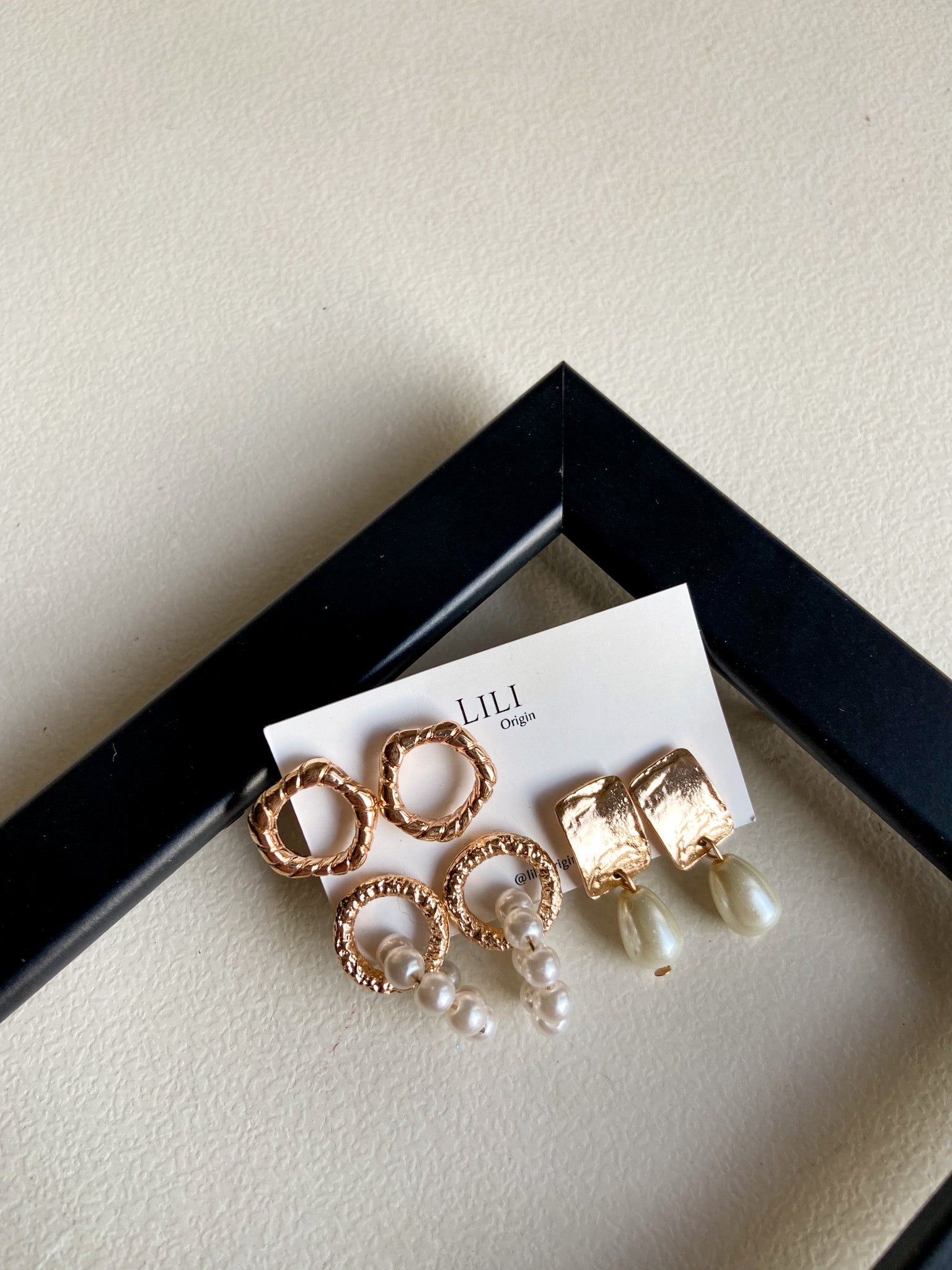 3 Pair Dainty Pearl Earrings - Shop authentic Indian Jewelry by Lili Origin
