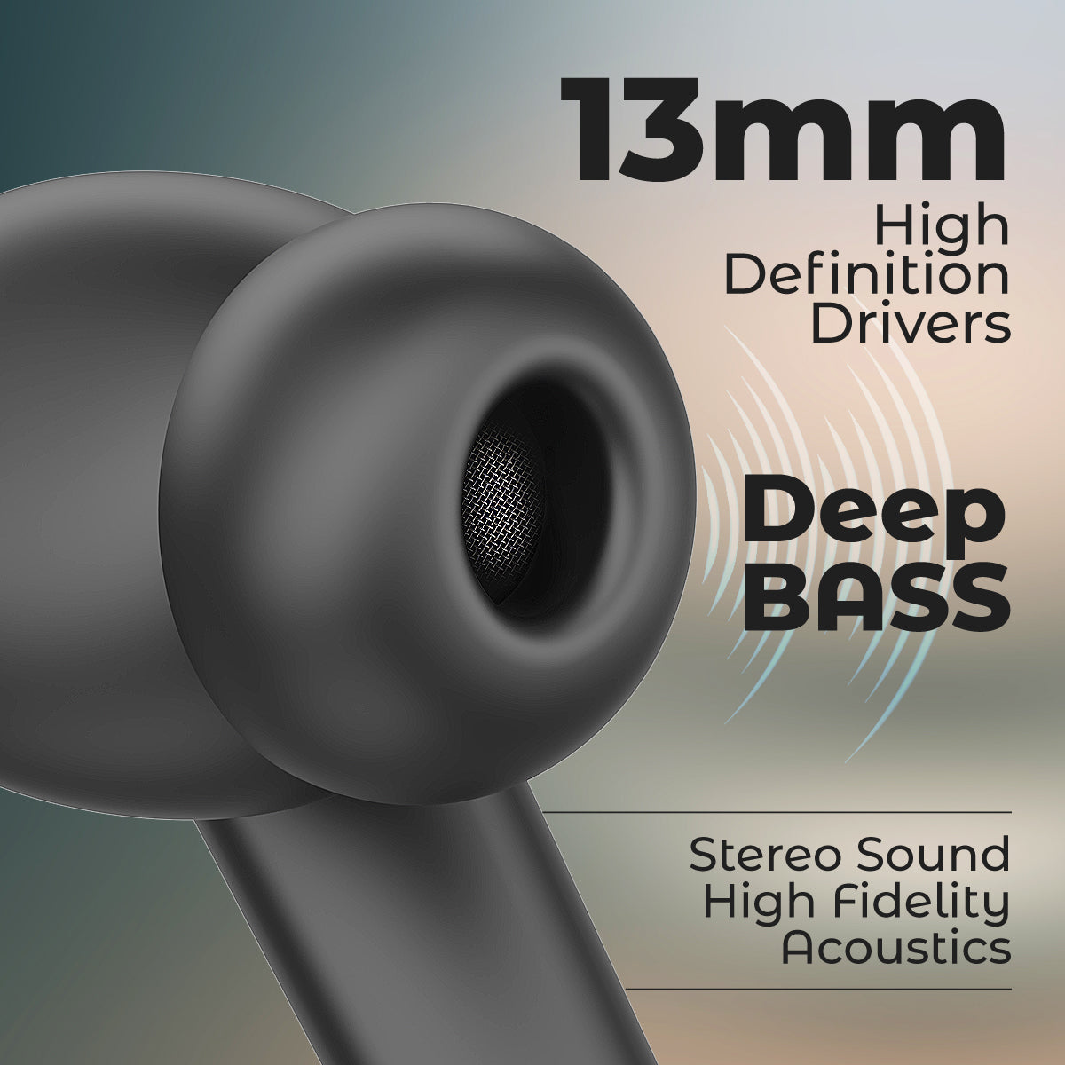 pTron Bassbuds Bliss TWS in Ear Earbuds with 4 Quadpro Mics, 3D Audioscape, Trutalk Enc Calls, 40H Playtime, 50Ms Low-Latency Game/Music Modes, BT5.3, Type C Fast Charging & IPX5 Water Resistant (Jet Black)