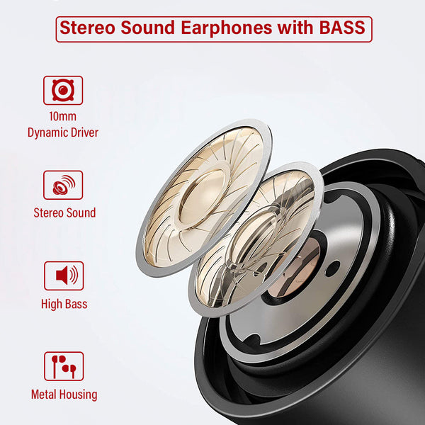 pTron Avento Plus In-Ear Wireless Headphones with Mic, 10mm Drivers, Immersive Sound, Handsfree Calls, Snug-fit Design, BT5.0, Magnetic Earbuds & In-line Controls & IPX4 Water Resistant (Grey & Black)