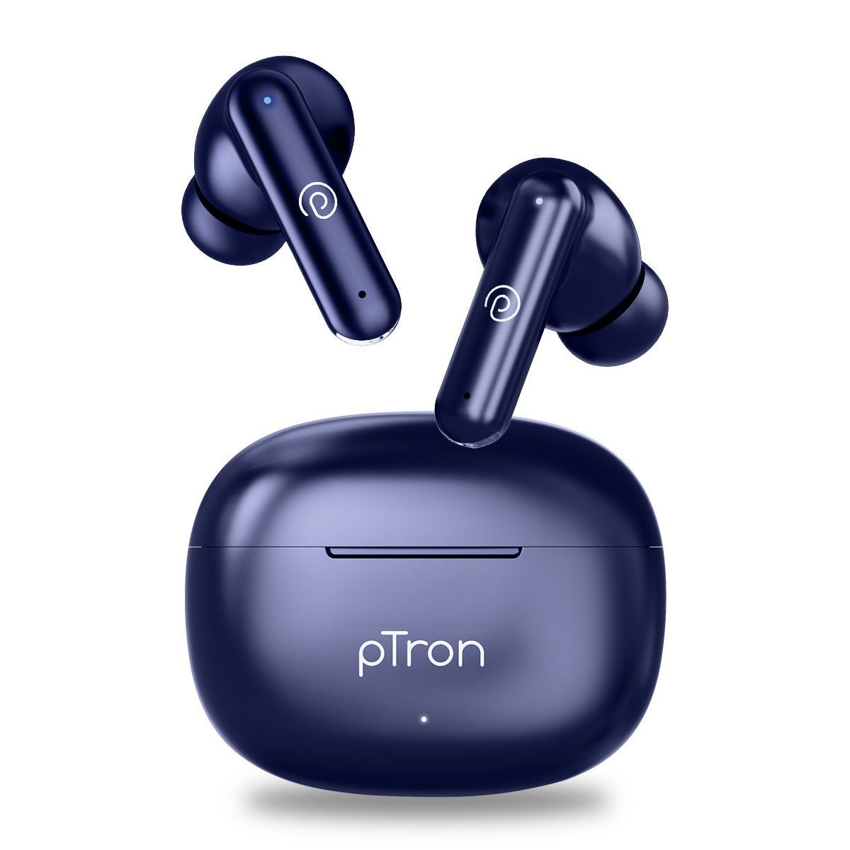 pTron Bassbuds Air in-Ear TWS Earbuds with 13mm Driver for Immersive Sound, 32Hrs Playtime, Clear Calls, Bluetooth V5.1, Touch Control, TypeC Fast Charging, Voice Assist & IPX4 Water Resistant (Blue)