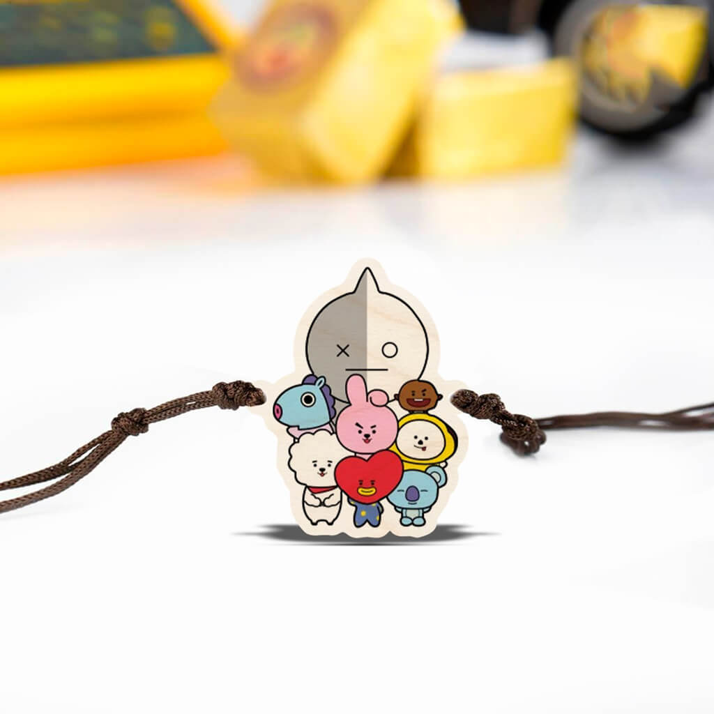 Buy BTS BT21 Wooden Rakhi in India at Best Price - Zop by Shiprocket