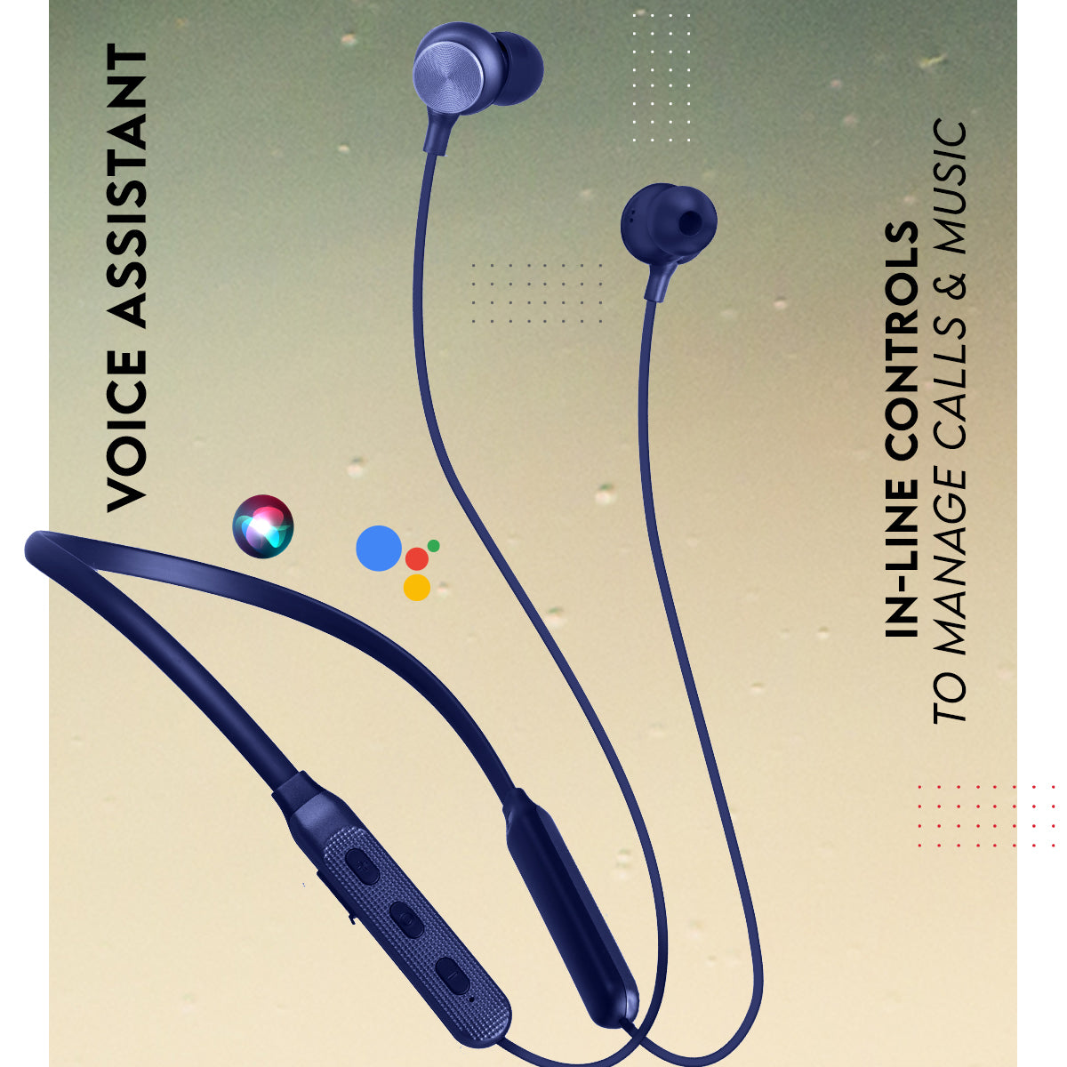 Zimo Aeroflex Bluetooth 5.2 Wireless in Ear Headphones, 18Hrs Playtime, Deep Bass, HD Calls, Dual Device Pairing, Voice Assist, Type-C Fast Charge Wireless Neckband, IPX4 (Blue)