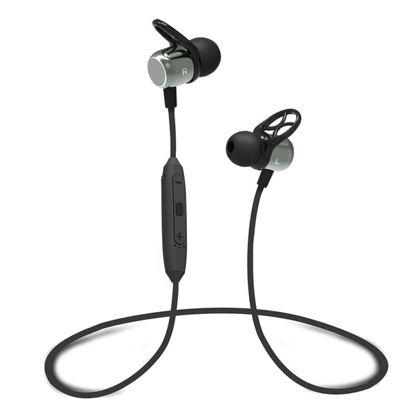 pTron Avento Plus In-Ear Wireless Headphones with Mic, 10mm Drivers, Immersive Sound, Handsfree Calls, Snug-fit Design, BT5.0, Magnetic Earbuds & In-line Controls & IPX4 Water Resistant (Grey & Black)