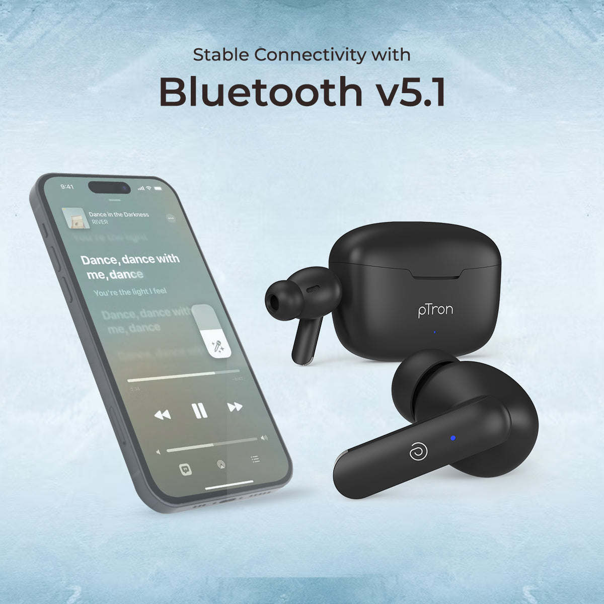 pTron Basspods P81 in-Ear Wireless Earbuds, Pristine Sound, 32Hrs Playtime, Clear Calls TWS Earbuds, Bluetooth V5.1 Headphone, Type-C Fast Charging, Voice Assist & IPX4 Water Resistant (Black)