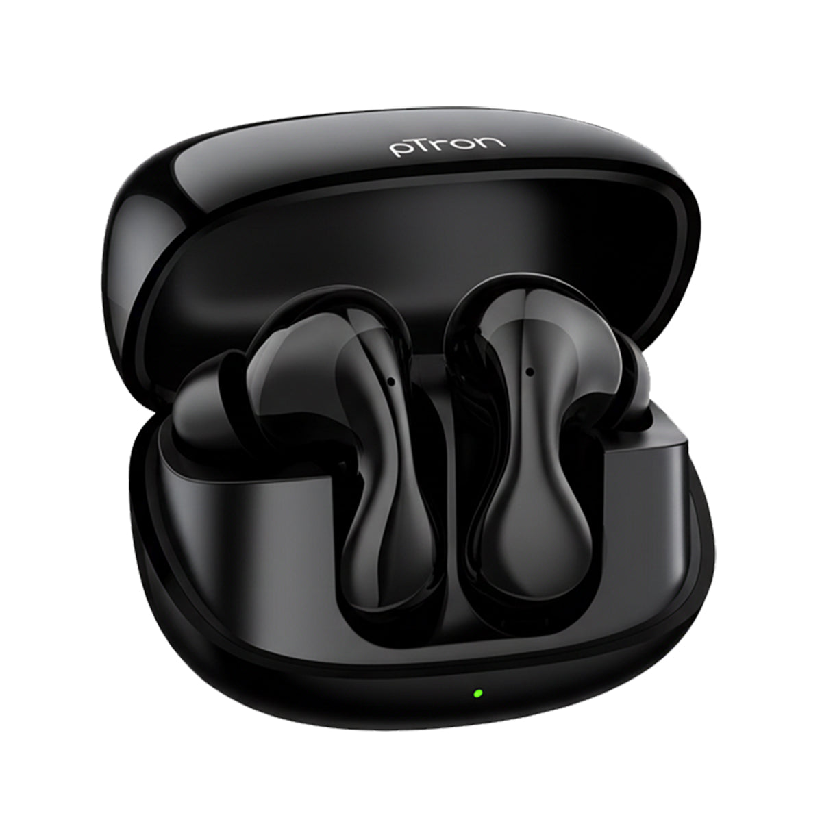 pTron Bassbuds Tango in-Ear TWS Ear Buds w/Custom EQ, 50hrs Playtime, Pristine Sound, Dual Mic, TruTalk ENC Calls, Mobile App, Wireless Bluetooth v6.0, Touch Controls, Type-C Charging, IPX5 (Space Black)