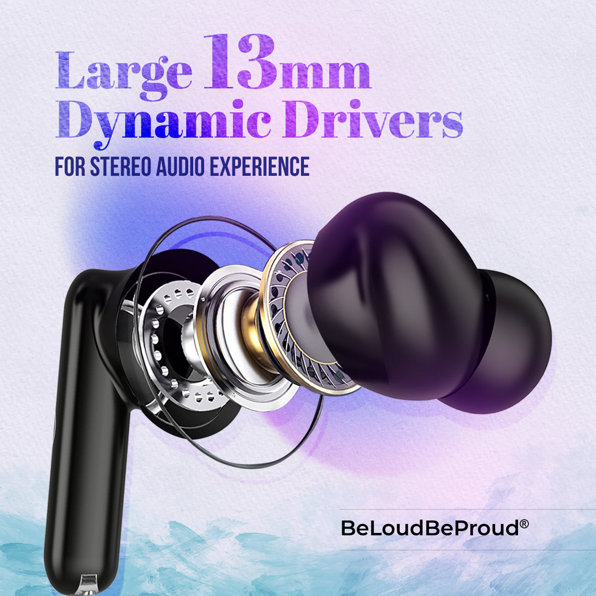 pTron Bassbuds Joy In-Ear TWS Earbuds w/ Dual HD Mic, Pristine Sound, 32Hrs Playtime, Bluetooth v5.1 Headphones, 13mm Drivers, Type-C Charging, Voice Assistant & IPX4 Water Resistant (Black)