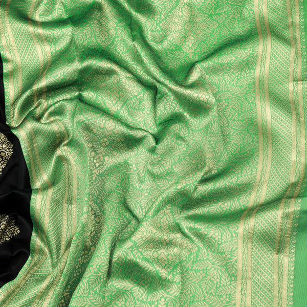 Capricious Black Soft Silk Saree With Attractive Blouse Piece - Shop authentic Indian Women's Fashion by Lajree