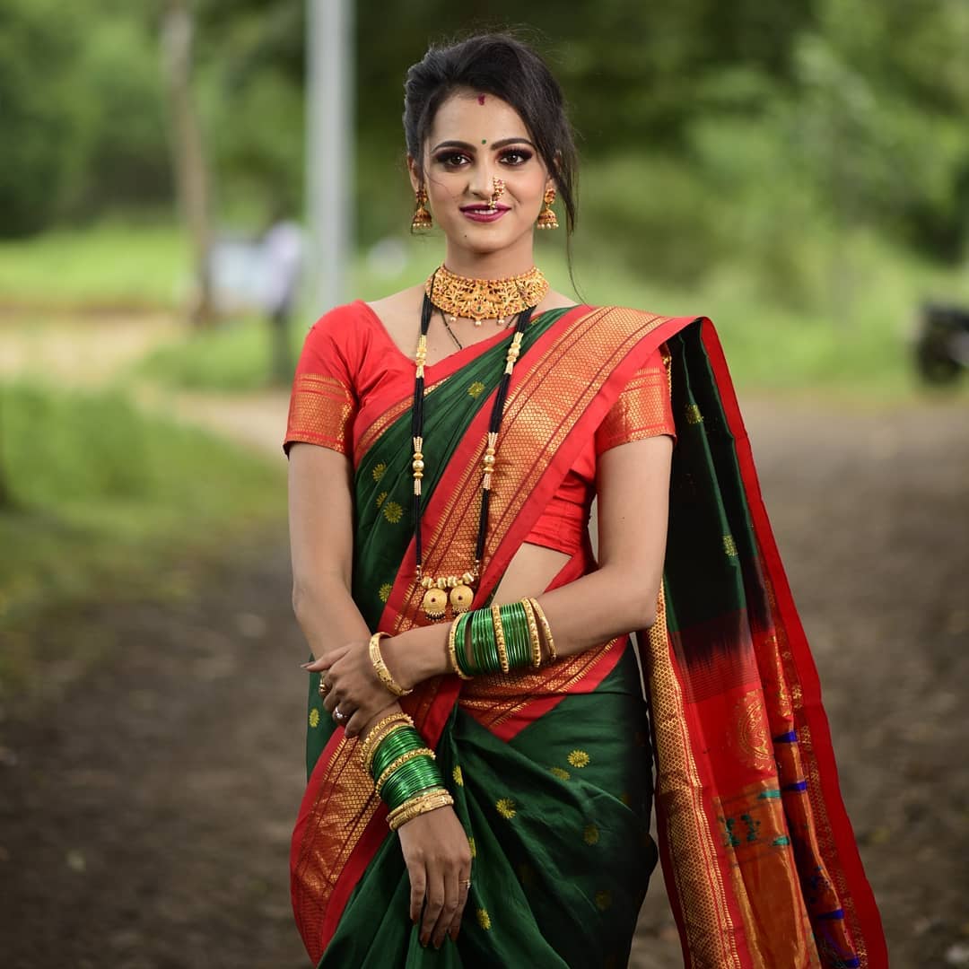Prettiest Green Paithani Silk Saree With Ethnic Blouse Piece - Shop authentic Indian Women's Fashion by Silk Folks