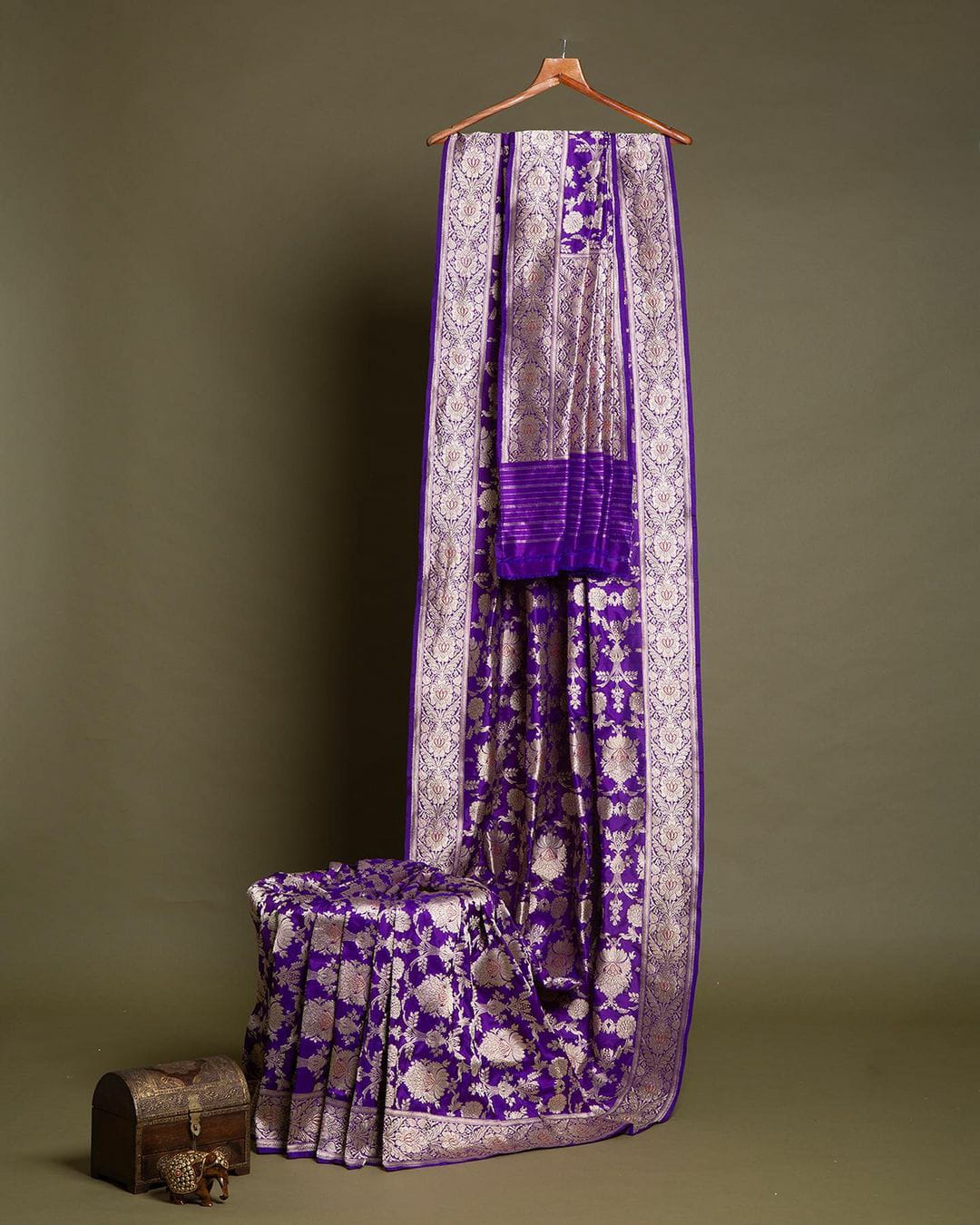 Prominent Purple Soft Banarasi Silk Saree With Pretty Blouse Piece - Shop authentic Indian Women's Fashion by Silk Folks
