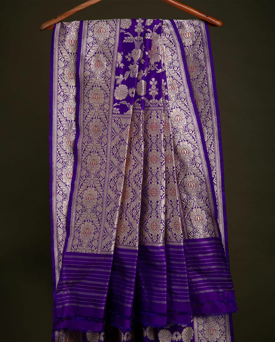 Prominent Purple Soft Banarasi Silk Saree With Pretty Blouse Piece - Shop authentic Indian Women's Fashion by Silk Folks